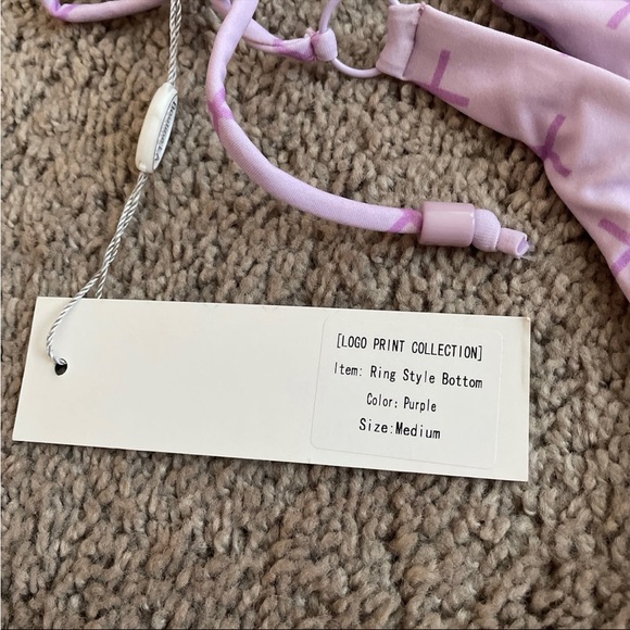 BoutineLA lilac logo print hoop Bottom - Picture 2 of 5